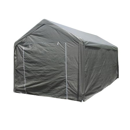 Tepee Supplies 10 x 20 ft. Heavy Duty Outdoor Gazebo Carport Canopy Tent with Sidewalls, Grey TE2519445